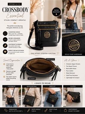 NWT Stone & Co. Stone River North South Convertible Crossbody